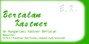bertalan kastner business card